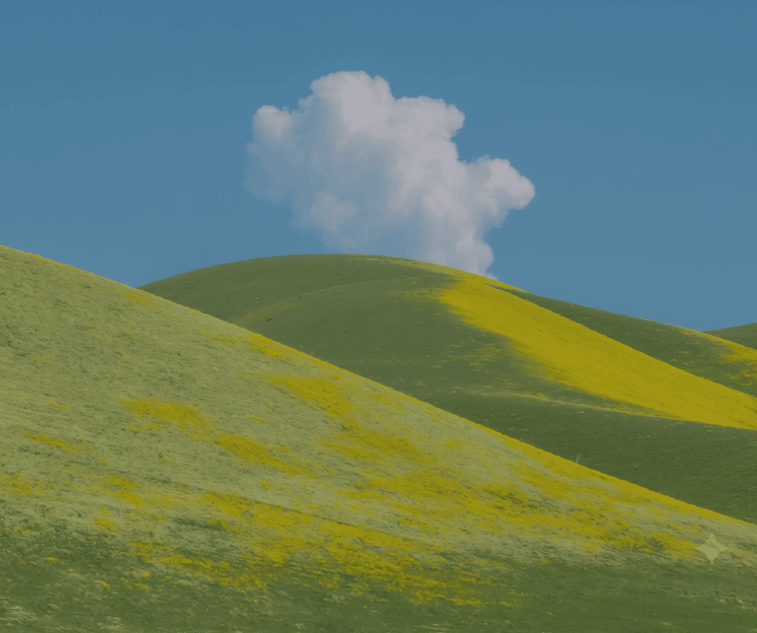 Green hills and sky