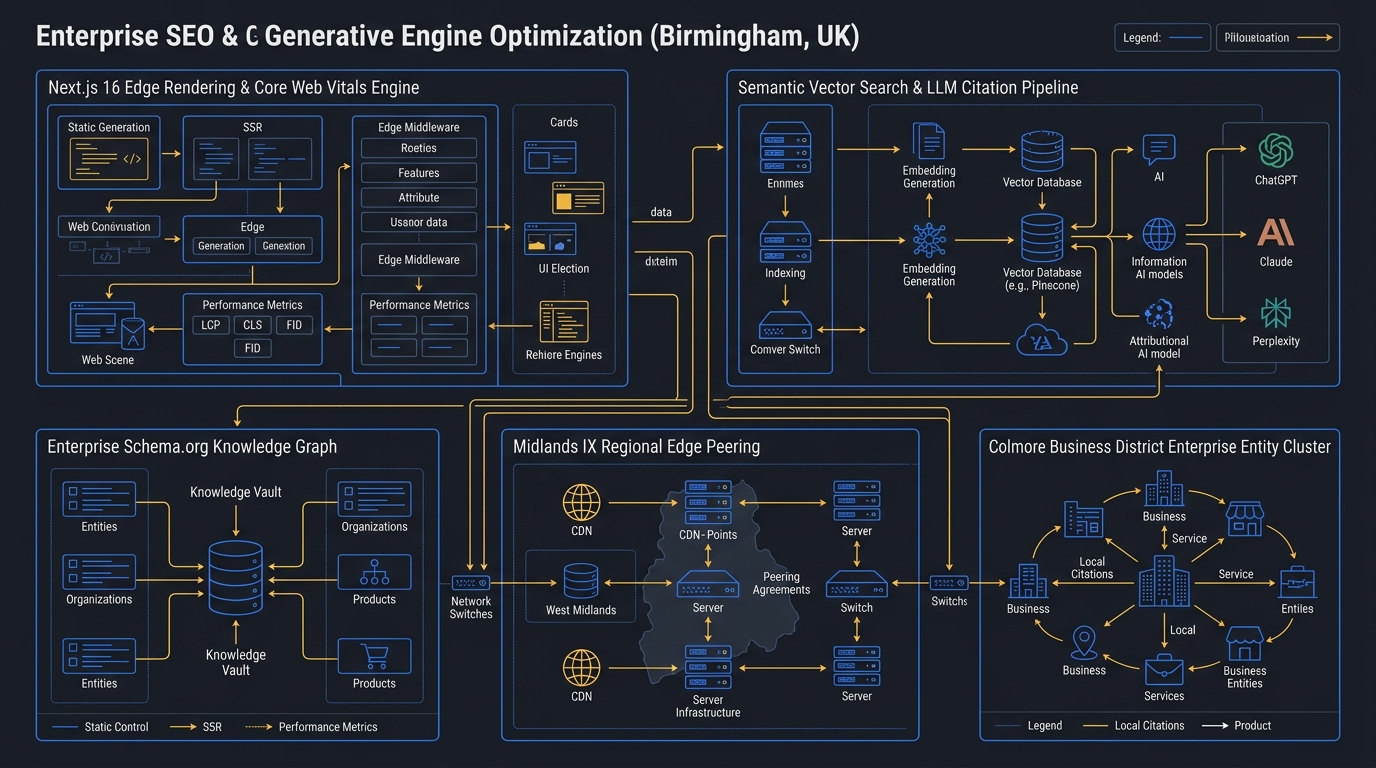 SEO and Organic Growth in Birmingham Technical Architecture Infographic