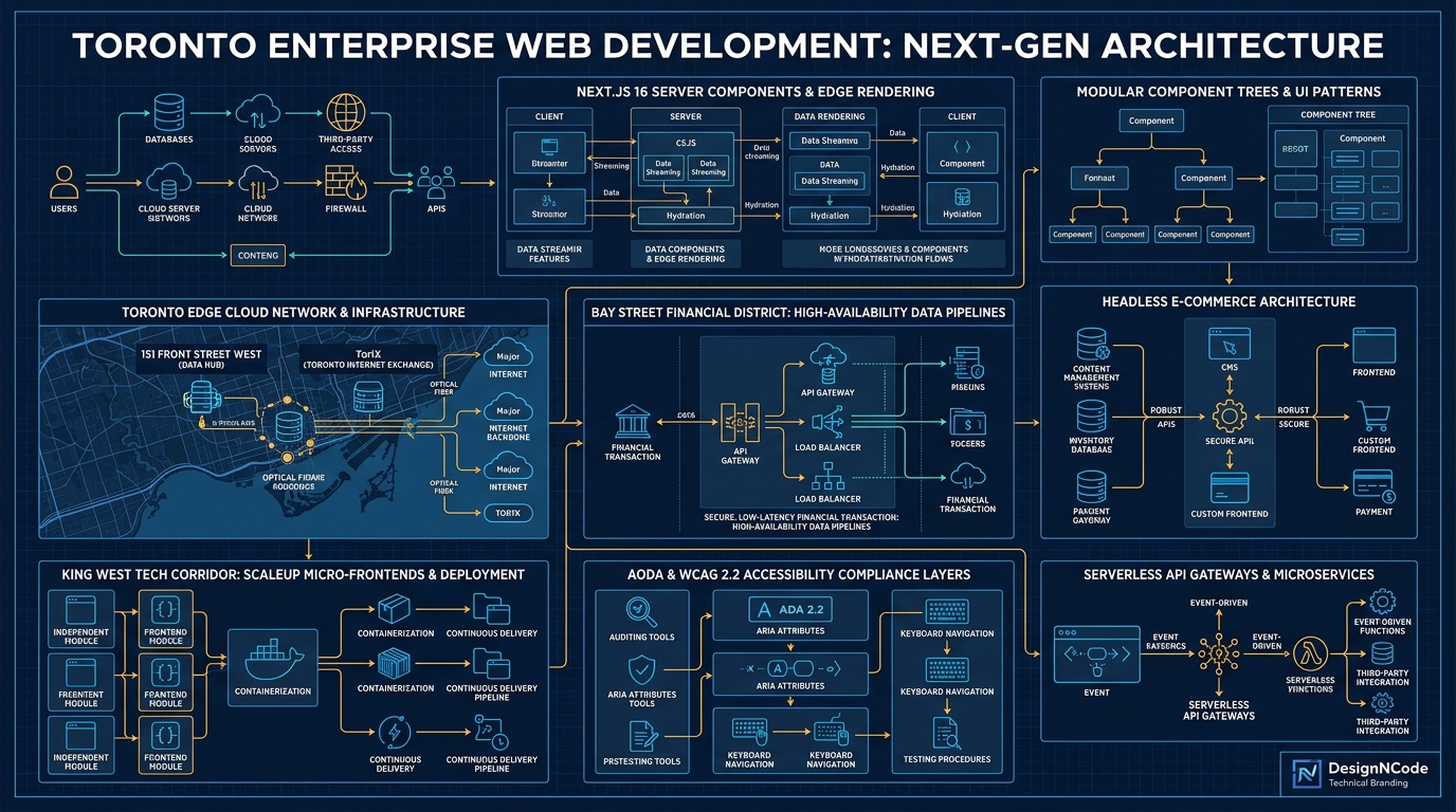 Web Development in Toronto Technical Architecture Infographic